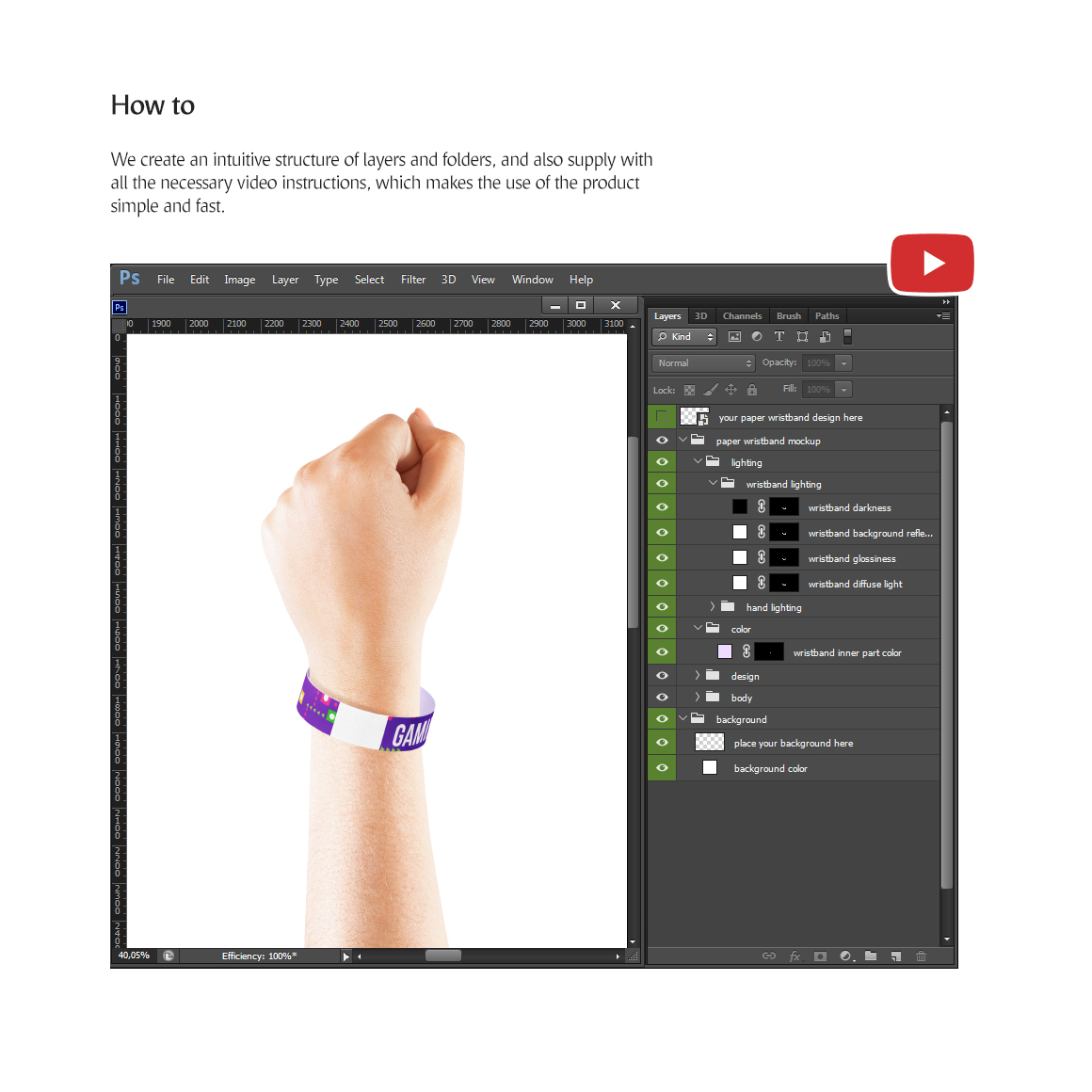 Tyvek Wristband Mockups Set