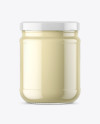 Clear Glass Mayonnaise Sauce Jar Mockup