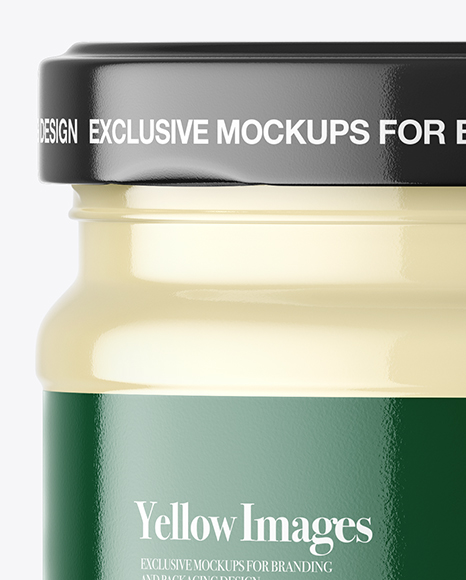 Clear Glass Mayonnaise Sauce Jar Mockup