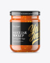 Clear Glass Sweet &amp; Sour Sauce Jar Mockup