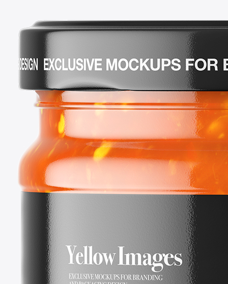 Clear Glass Sweet & Sour Sauce Jar Mockup