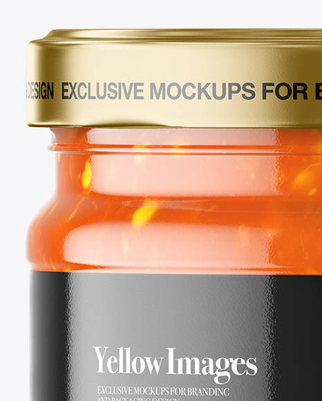 Clear Glass Sweet & Sour Sauce Jar Mockup