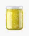 Clear Glass Lemon Jam Jar Mockup