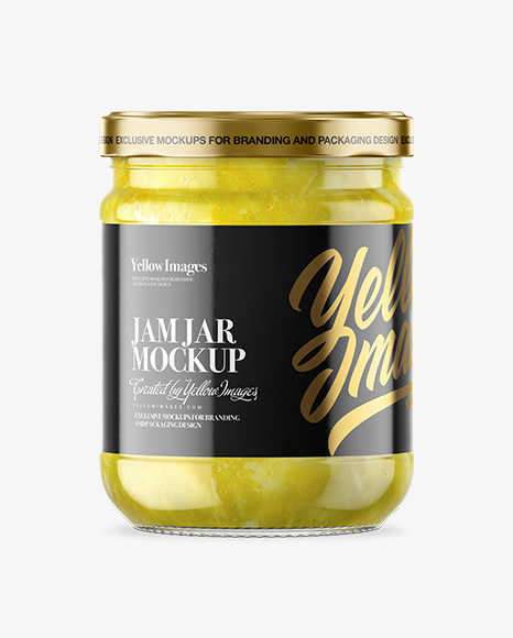 Clear Glass Lemon Jam Jar Mockup