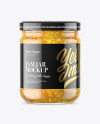 Clear Glass Orange Jam Jar Mockup