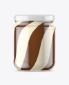 Clear Glass Jar with Duo Chocolate Spread Mockup