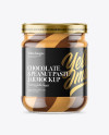 Clear Glass Jar with Duo Chocolate Spread Mockup