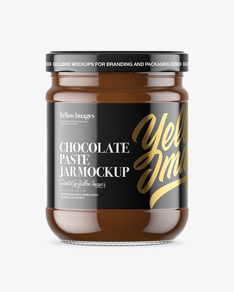 Clear Glass Jar with Chocolate Paste Mockup