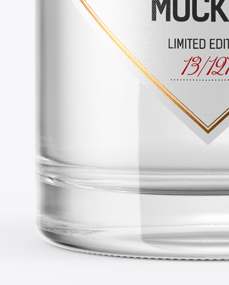 750ml Vodka Bottle with Wooden Cap Mockup