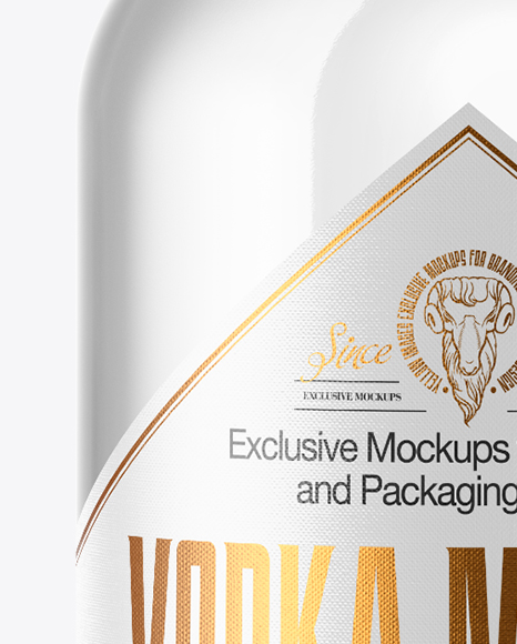 750ml Vodka Bottle with Wooden Cap Mockup