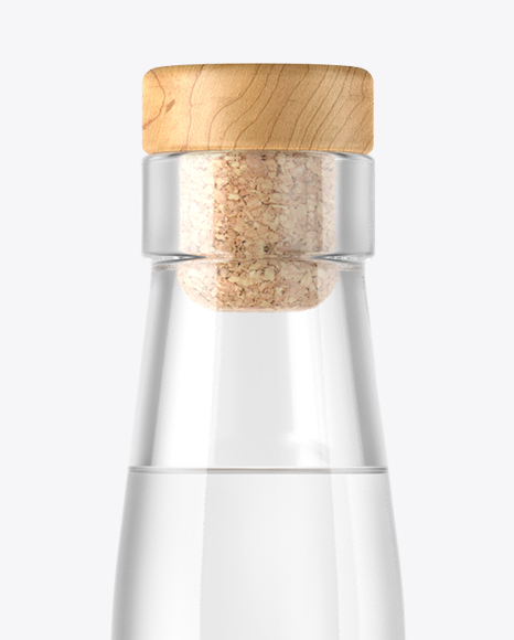 750ml Vodka Bottle with Wooden Cap Mockup