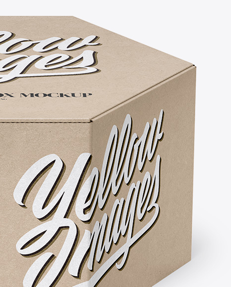 Kraft Box Mockup - Front View