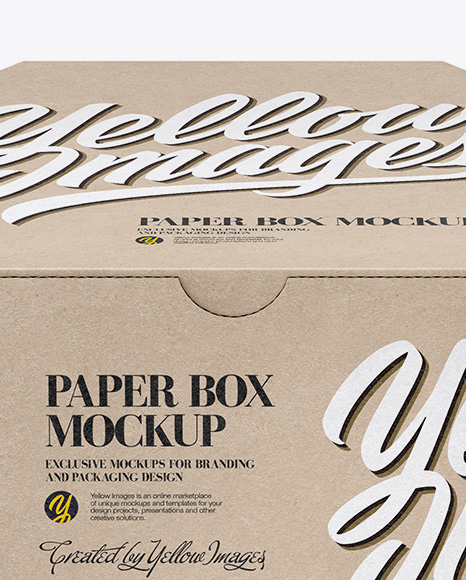 Kraft Box Mockup - Front View