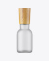 Frosted Glass Bottle W/ Wooden Cap Mockup