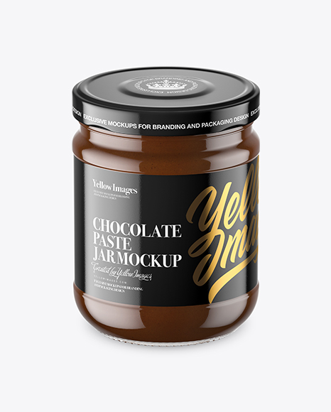 Clear Glass Jar with Chocolate Paste Mockup