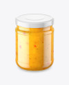 Clear Glass Curry Sauce Jar Mockup