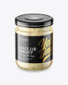 Clear Glass Garlic Sauce Jar Mockup