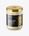 Clear Glass Garlic Sauce Jar Mockup