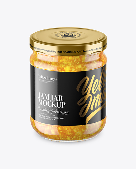 Clear Glass Orange Jam Jar Mockup