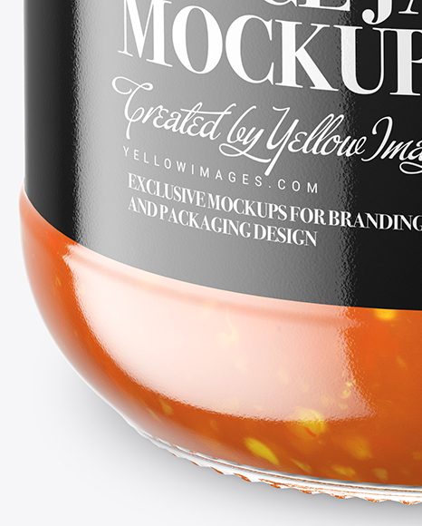 Clear Glass Sweet & Sour Sauce Jar Mockup