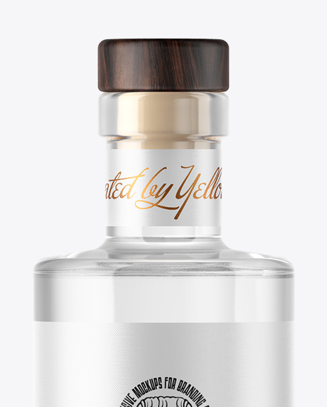 Vodka Bottle with Wooden Cap Mockup