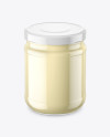 Clear Glass Mayonnaise Sauce Jar Mockup