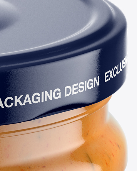 Clear Glass Chipotle Sauce Jar Mockup