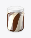 Clear Glass Jar with Duo Chocolate Spread Mockup