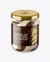 Clear Glass Jar with Duo Chocolate Spread Mockup