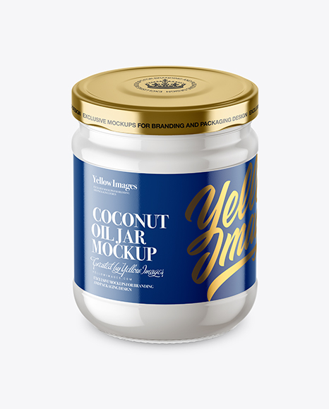 Clear Glass Jar with Coconut Oil Mockup