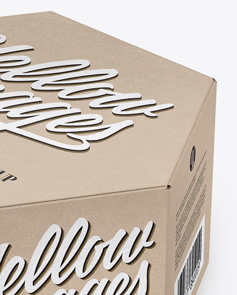 Kraft Box Mockup - Half Side View (High Angle Shot)