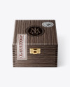 Wooden Cigar Box Mockup - Front View (High Angle Shot)