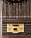 Wooden Cigar Box Mockup - Front View (High Angle Shot)