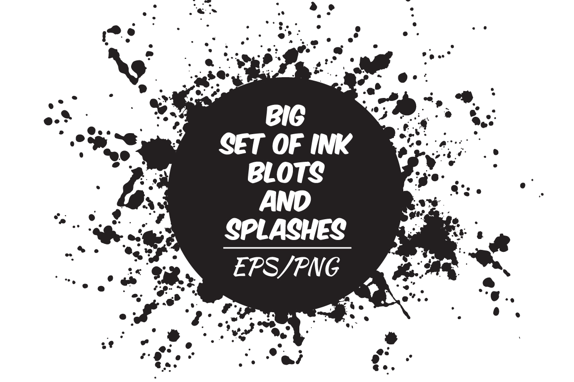 Ink blots and splachers set