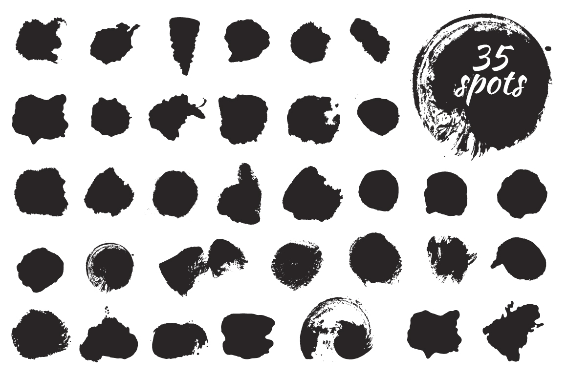 Ink blots and splachers set