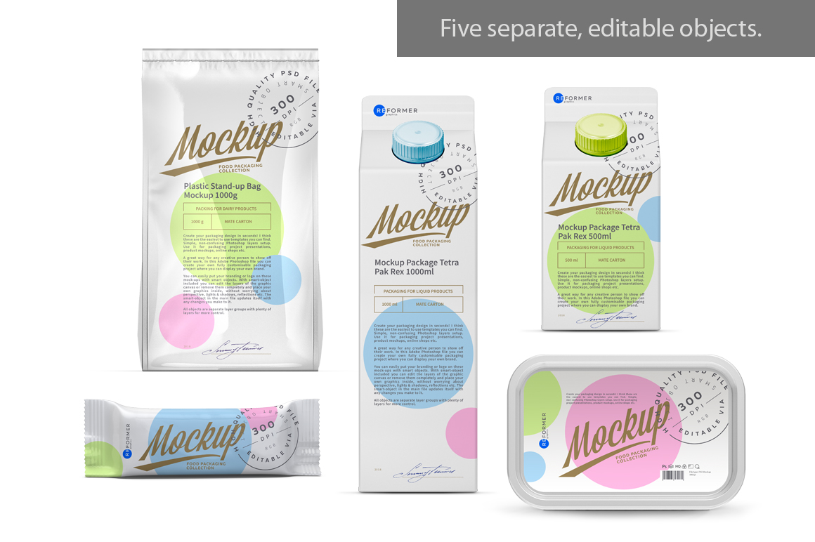 Packaging for Dairy Products Presentation Mockup Packaging for Dairy Products Presentation Mockup
