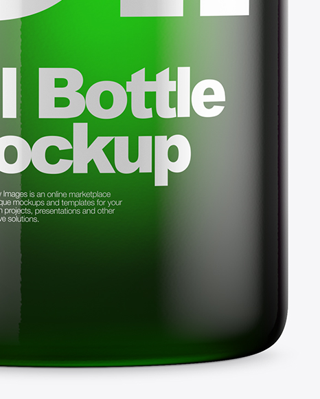 Green Glass Oil Bottle Mockup