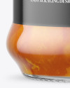 Clear Glass Jar with Apricot Jam Mockup