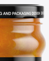 Clear Glass Jar with Apricot Jam Mockup