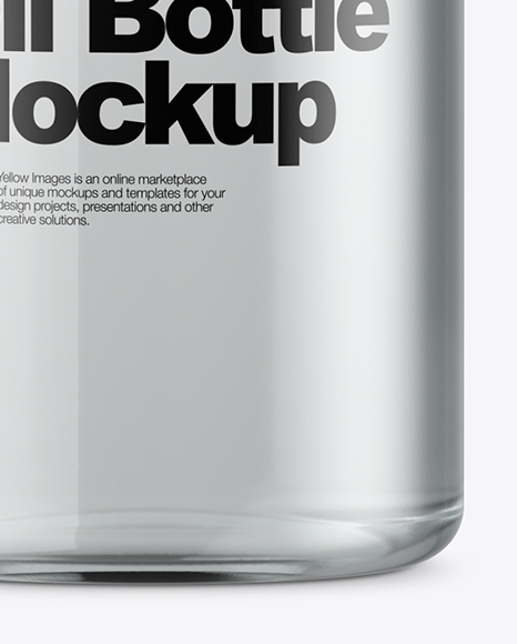 Clear Glass Oil Bottle Mockup