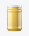 Clear Glass Cheese Sauce Jar Mockup