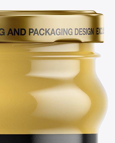 Clear Glass Cheese Sauce Jar Mockup