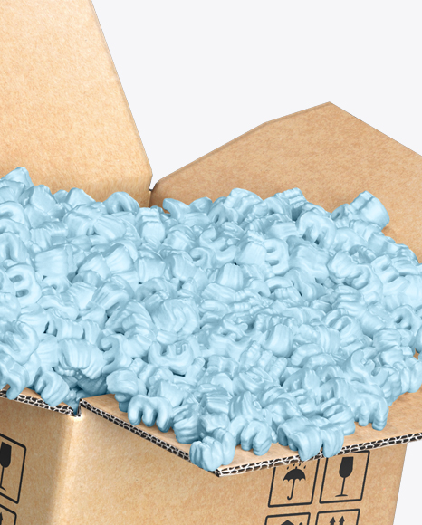 Cardboard Box with Styrofoam Filling Mockup - Free Download Images High