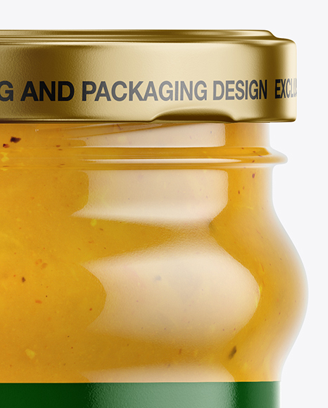 Clear Glass Curry Sauce Jar Mockup