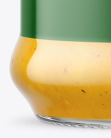 Clear Glass Curry Sauce Jar Mockup - Free Download Images High Quality