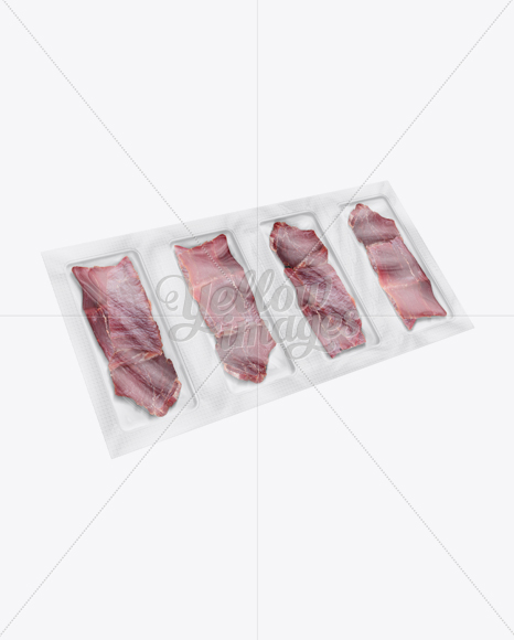 Vacuum Beef Jerky Package Mockup - Half-Side View