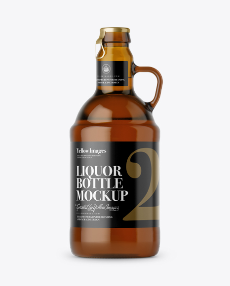 Amber Glass Bottle With Handle Mockup - Glass jug