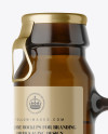 Dark Amber Glass Bottle With Handle Mockup