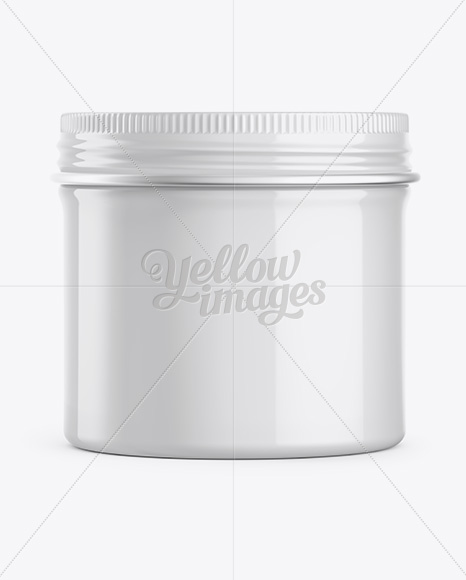 Glossy Round Tin Box Mockup - Front View