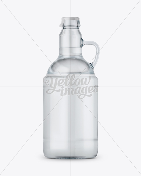 Clear Glass Bottle With Handle Mockup